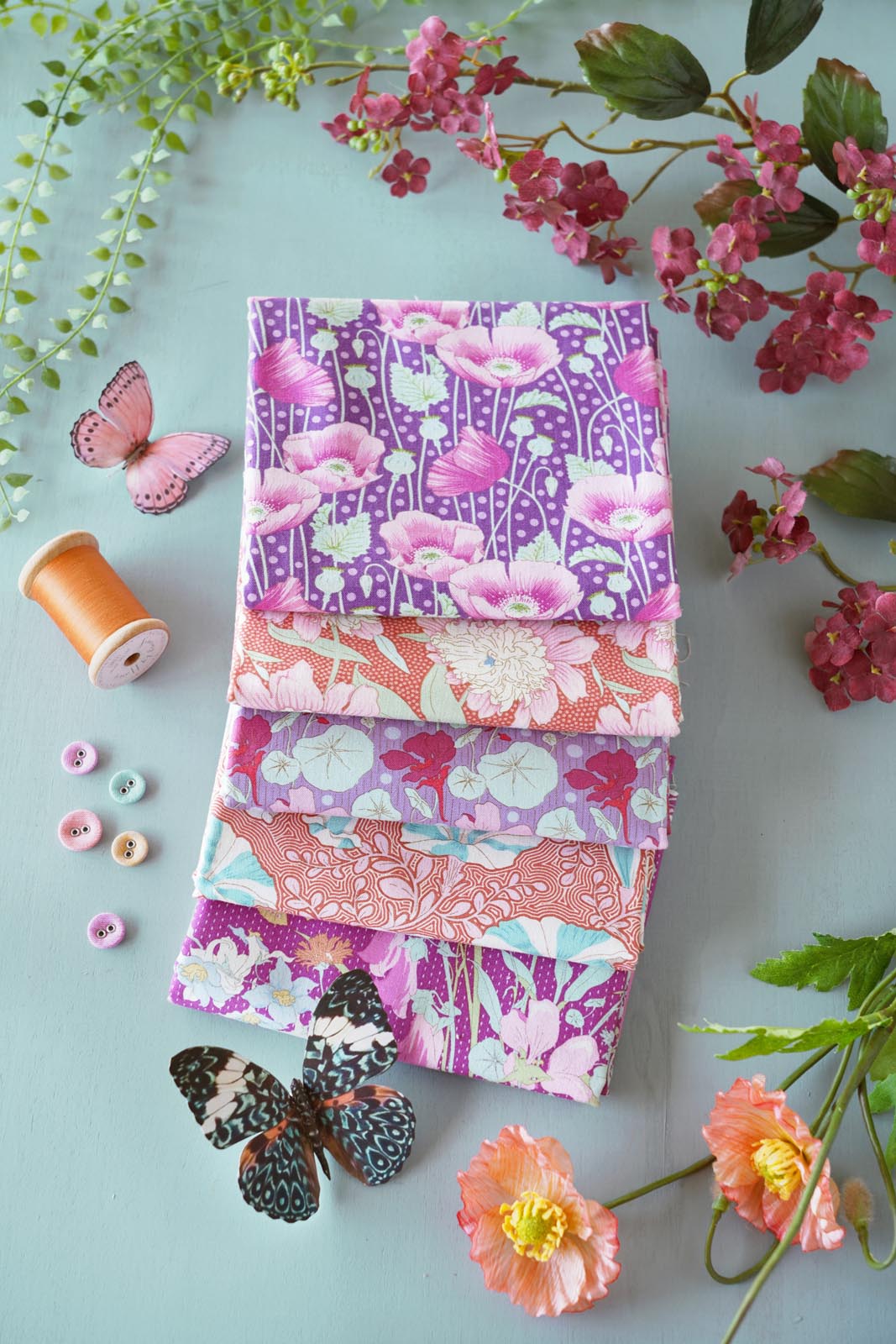 Gardenlife Fabric Lilac Coral