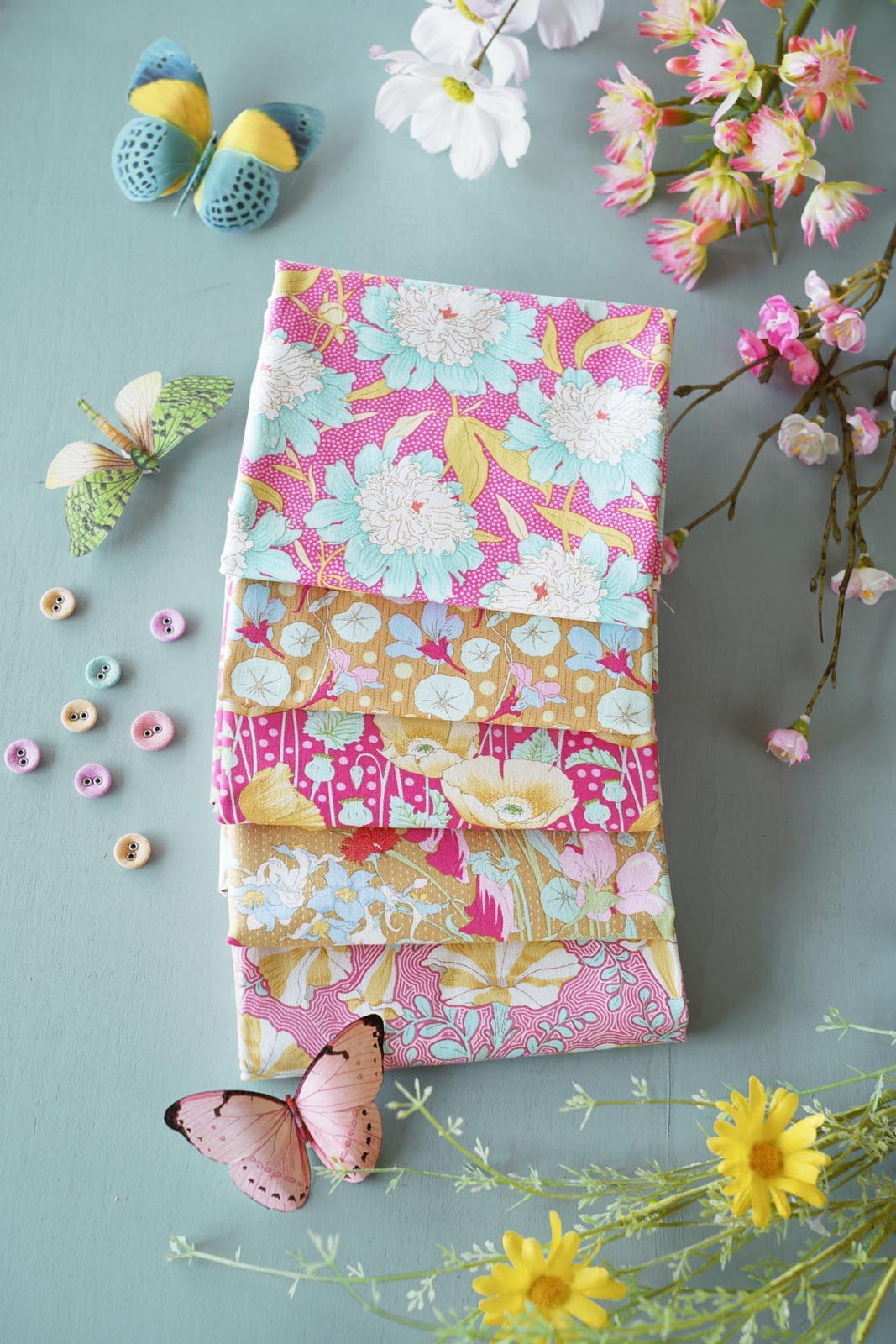 Gardenlife Fabric Yellow Pink