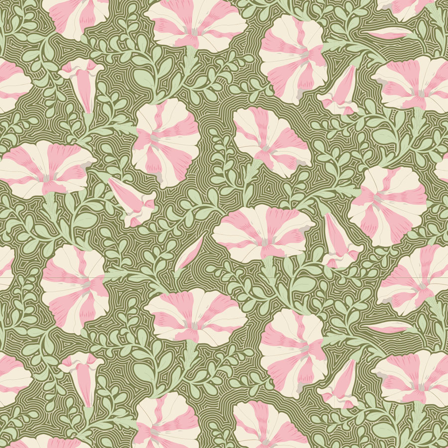 Striped Petunia Grey Green - 100313